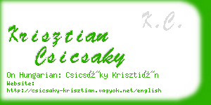 krisztian csicsaky business card